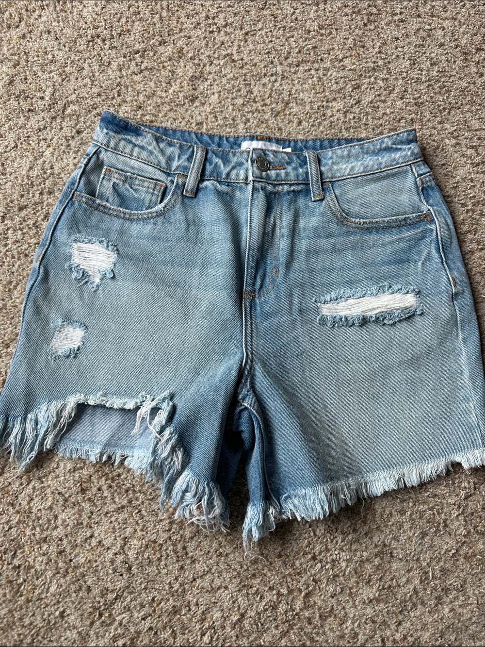 Cello Light Blue Distressed Denim Cutoff Shorts
